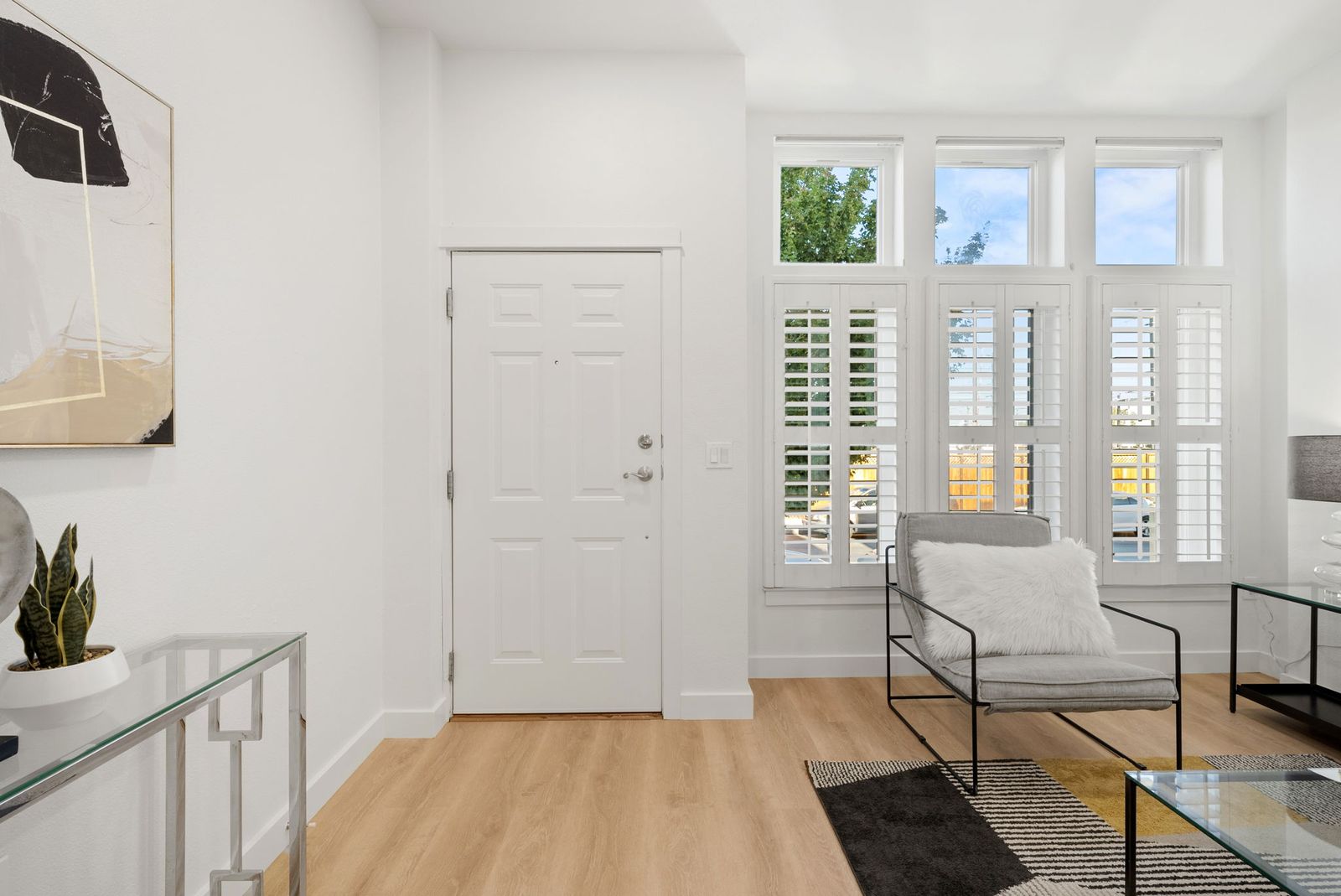 Bright entry and living area inside the residence
