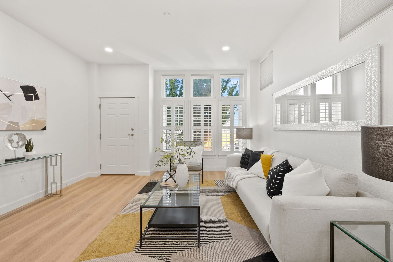 Open living, dining and kitchen area