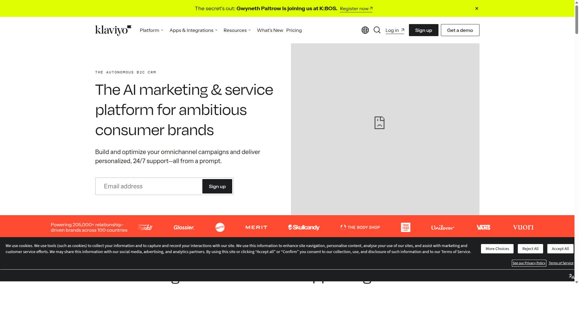 Klaviyo website